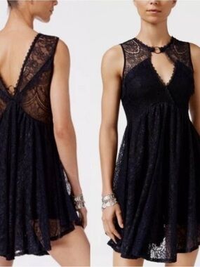 Free People Black Lace Don’t You Dare Dress